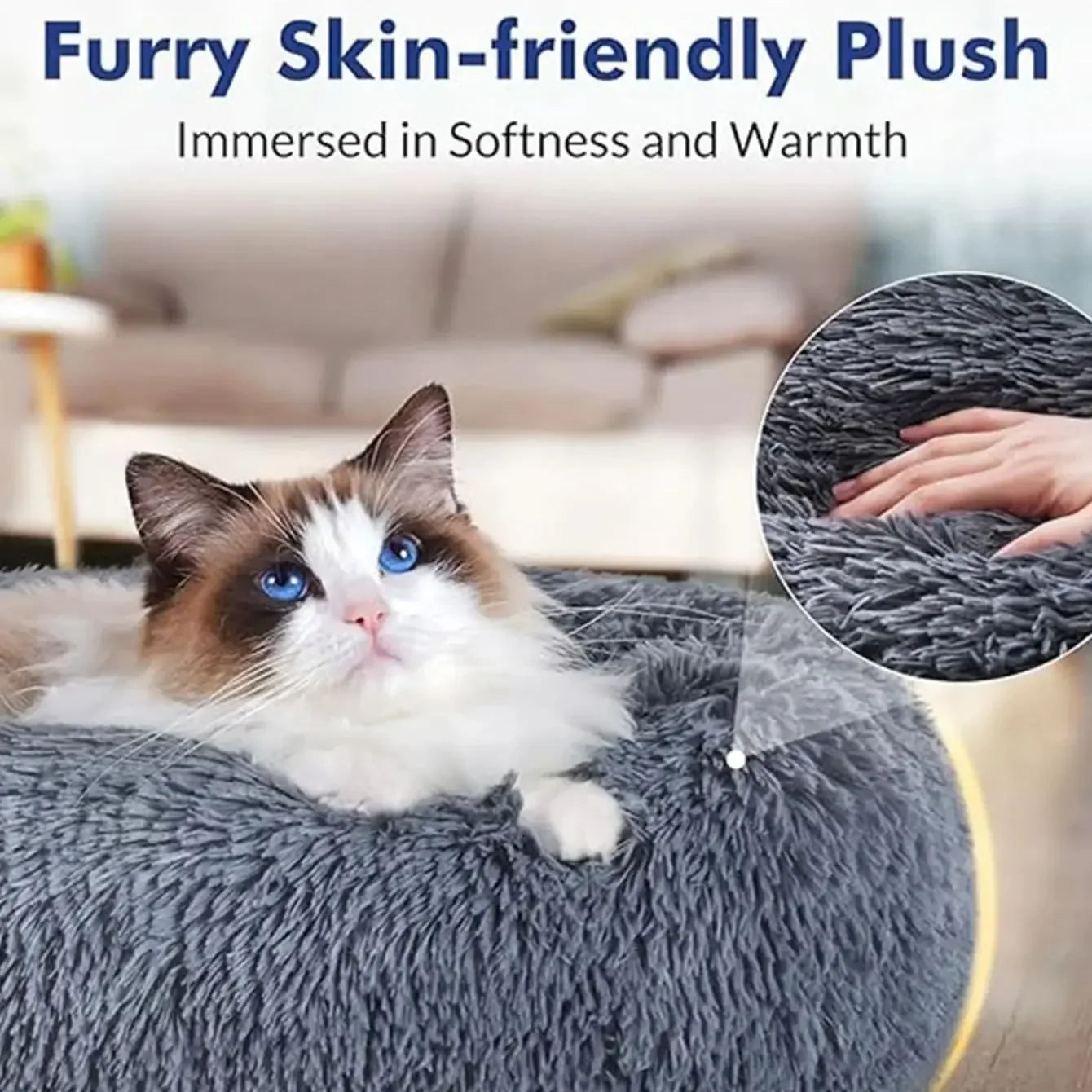 Calming Donut Cuddler Bed — Cozy Anti-Anxiety Nest for Dogs & Cats