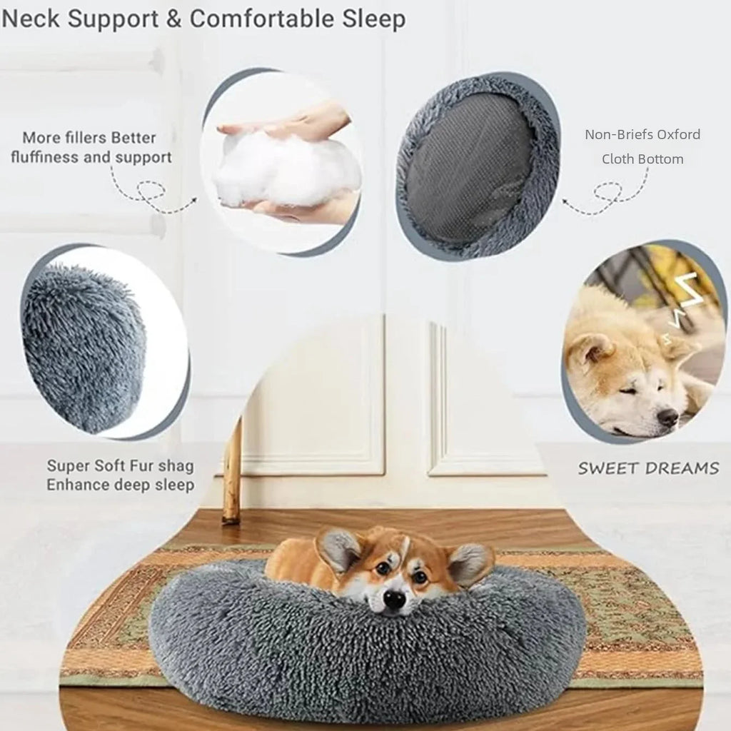 Calming Donut Cuddler Bed — Cozy Anti-Anxiety Nest for Dogs & Cats